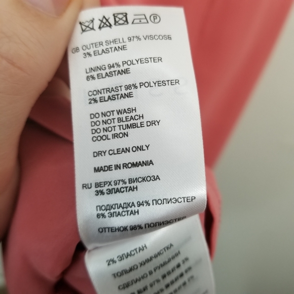 Reiss Danielle Pink Sheath Dress Textured Swirls 8 - Picture 7 of 9